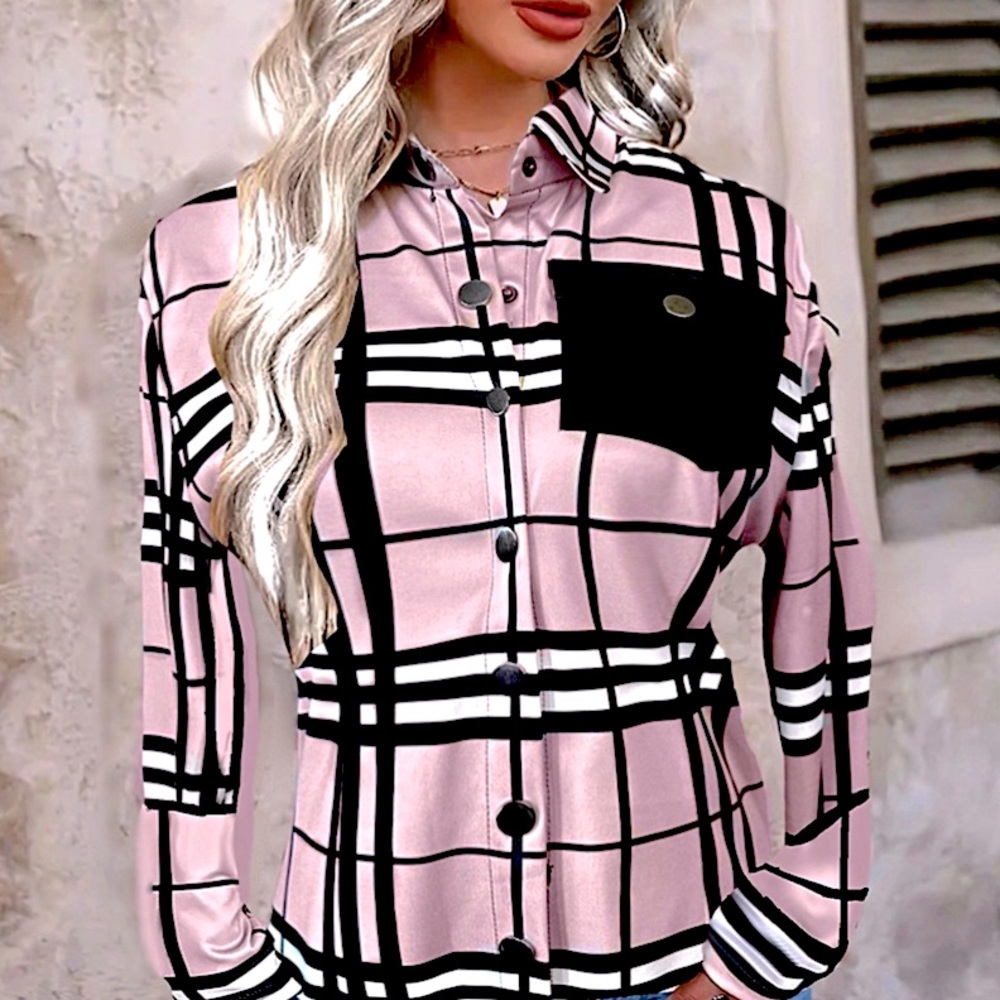 Plaidburry Button Up Blouse.